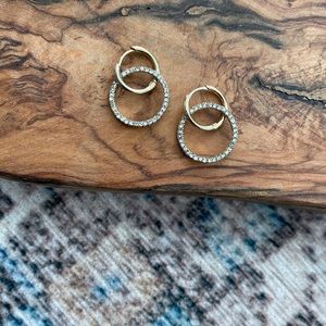 LOFT | pave double hoop earrings